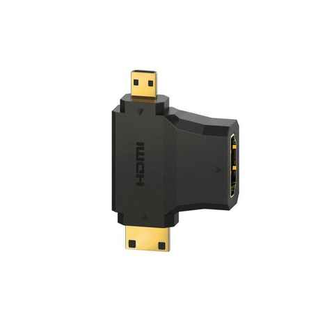Hama HDMI™-Adapter Typ-A-Kupplung-Typ C Mini-/D Micro-Stecker vergoldet HDMI-Adapter
