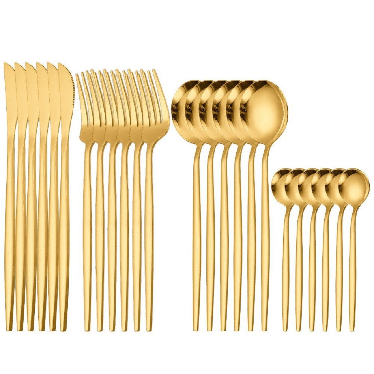Cheffinger Besteck-Set Premium Besteckset 6 Personen 24-tlg Edelstahl Essbesteck (24-tlg)