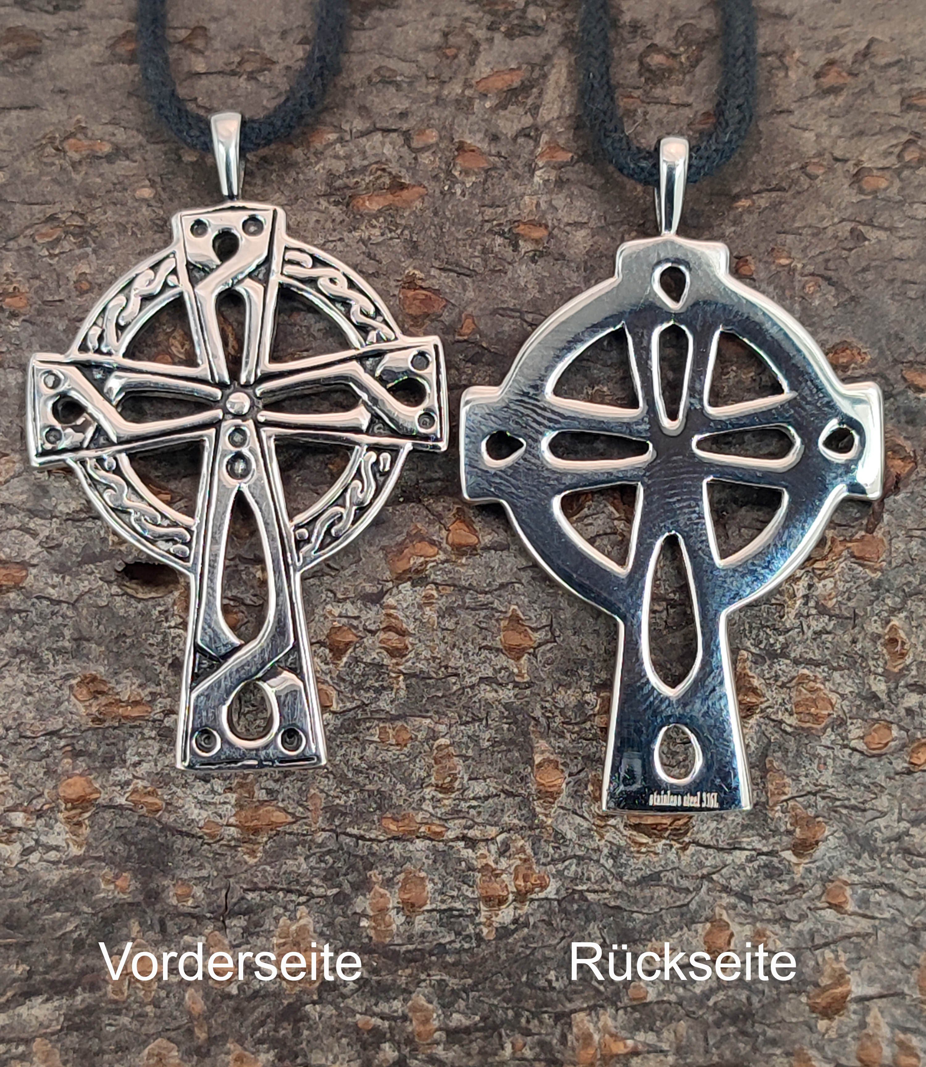 Anhänger Kiss Keltenkreuz Leather of Edelstahl keltisches Radkreuz aus Kettenanhänger Kreuz
