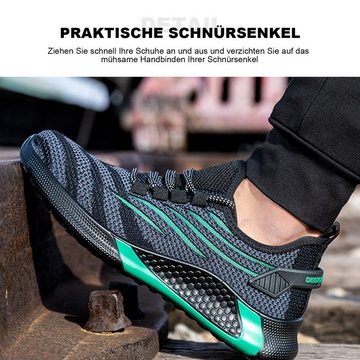 Daisred Arbeitsschuh Herren Stahlkappenschuhe Safety Schuhe Arbeitsschuh