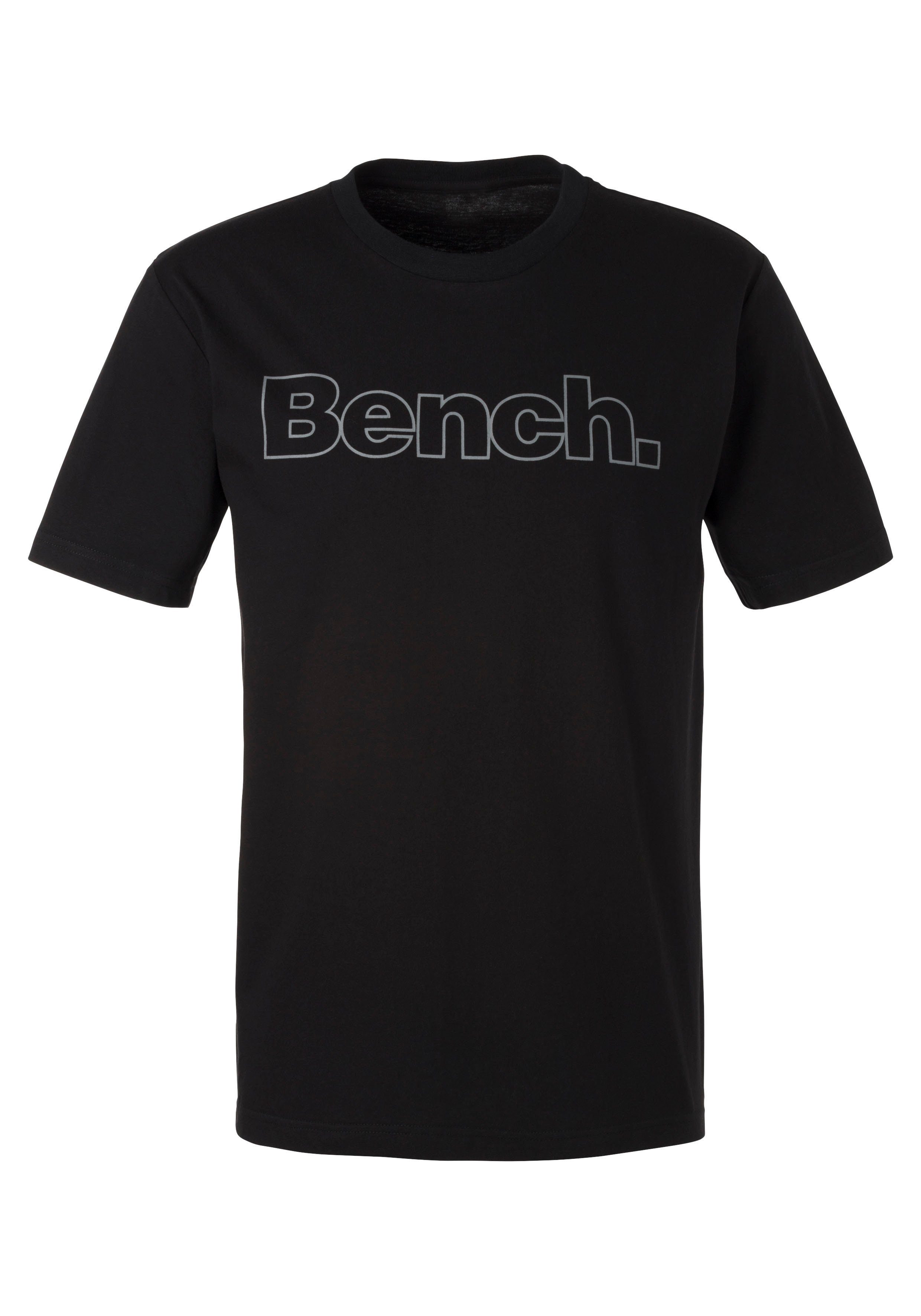 vorn schwarz T-Shirt Loungewear Bench. (2-tlg) Bench. mit petrol, Print