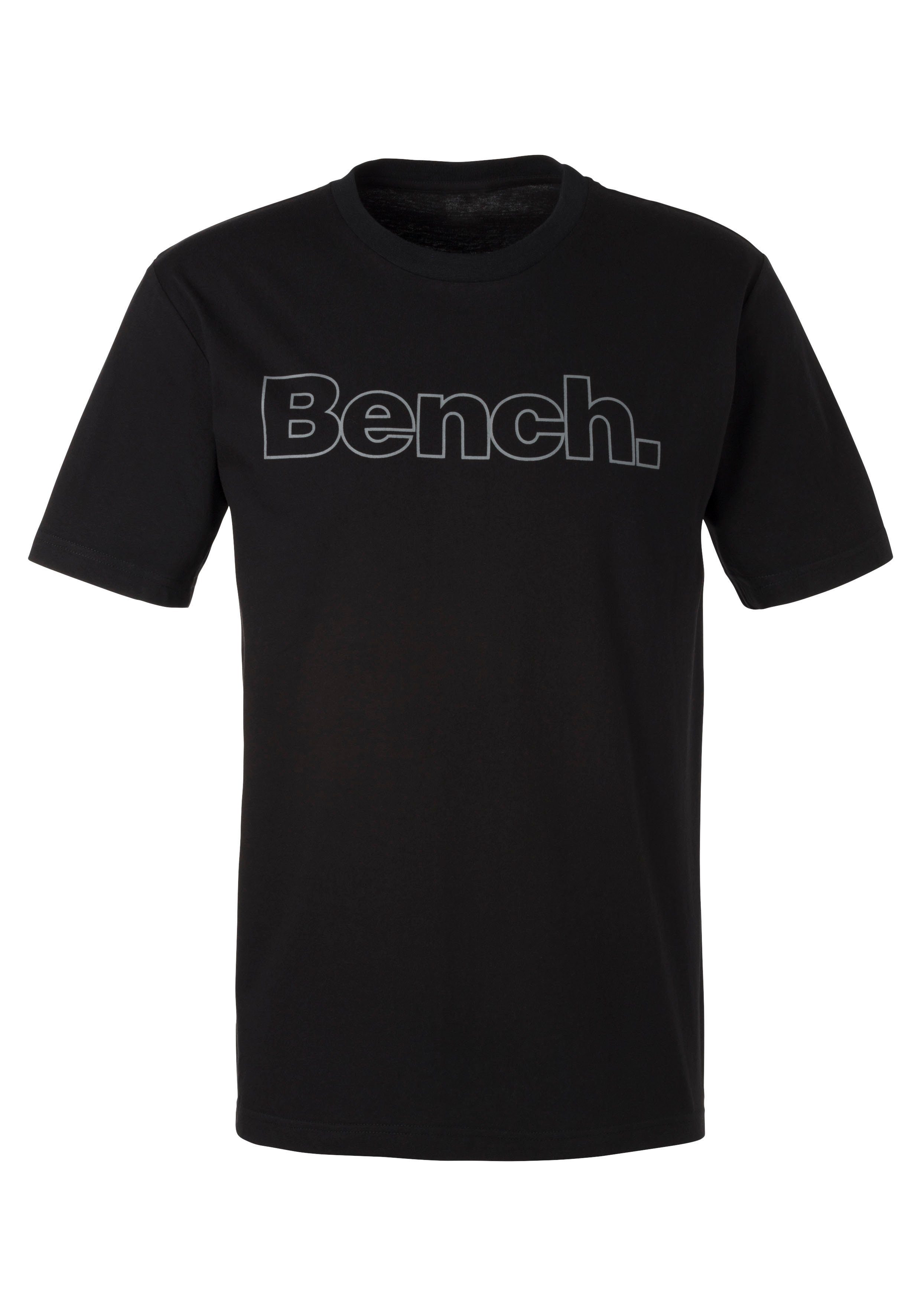 Bench. Loungewear T-Shirt (2-tlg) Shirt mit Logoprint, Basicshirt mit Rundhals aus reiner Baumwolle