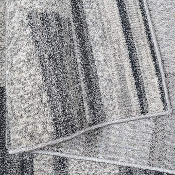 Teppich Mercur, oKu-Tex, Rechteckig, Höhe: 11 mm, Kurzflor, Design mit Bordüre, grau, besonders weicher Flor, meliert