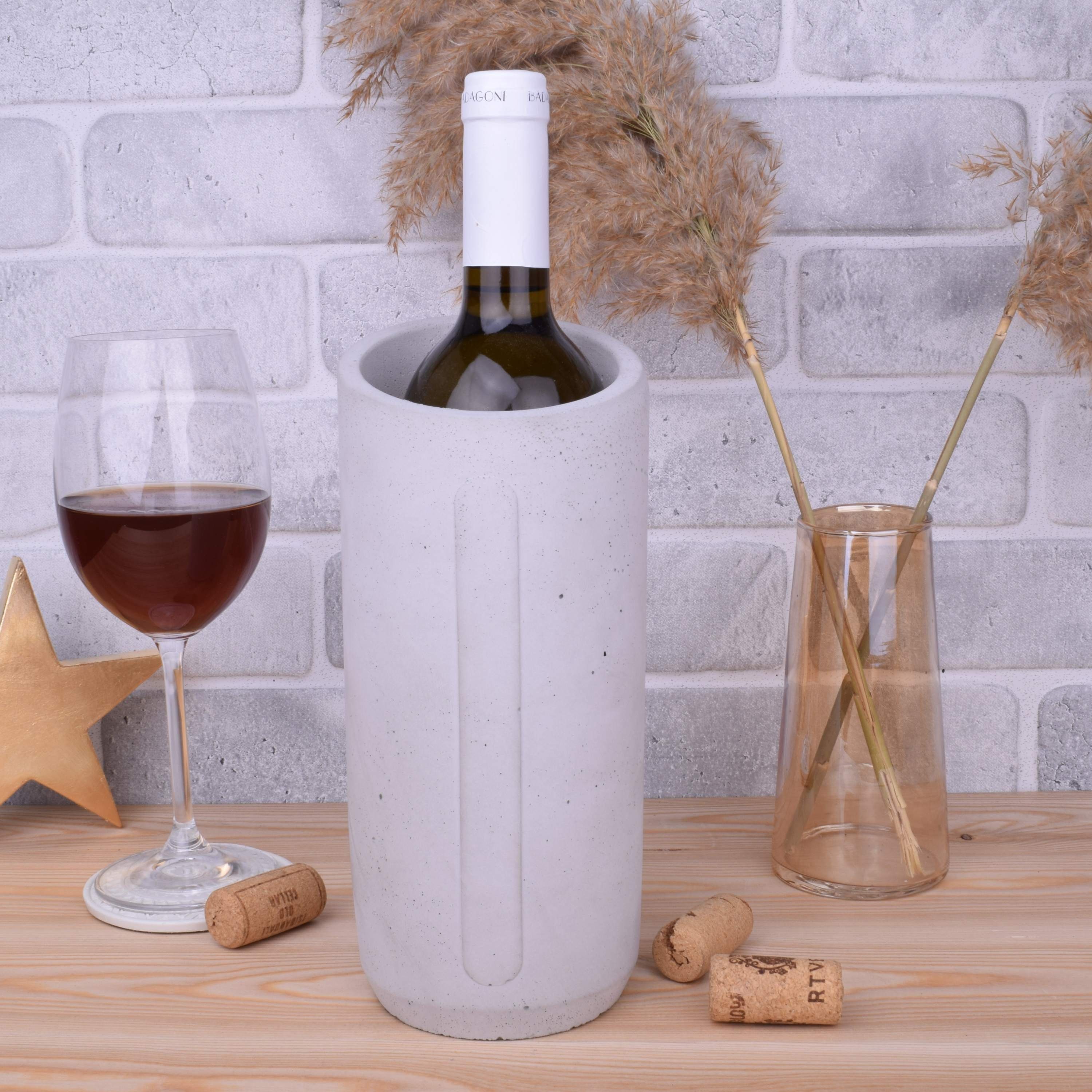 Design Dekoobjekt Weinkühler aus "Romus" TIVENDIS Beton grau