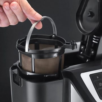 RUSSELL HOBBS Kaffeevollautomat mit Mahlwerk [Digitaler Timer Brausekopf für optimale Extraktion&Aroma, max 12 Tassen 1,5l Glaskanne Mahlgradeinstellung Filterkaffeemaschine