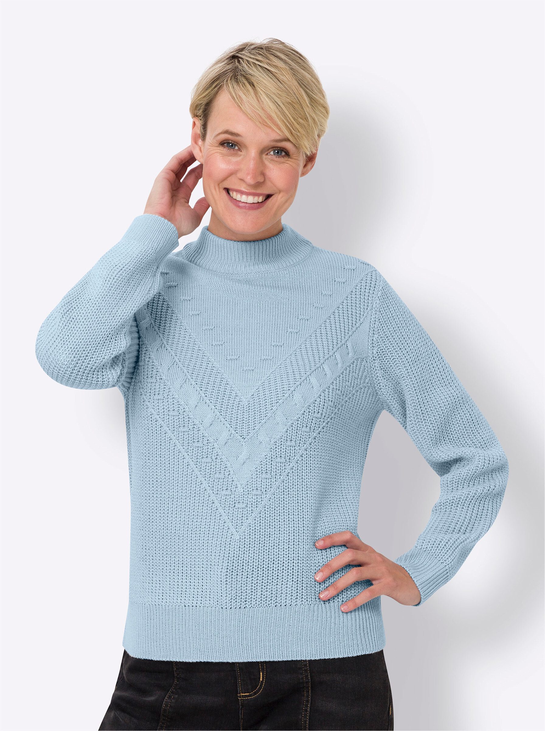 Sieh an! Strickpullover Stehkragenpullover . günstig online kaufen