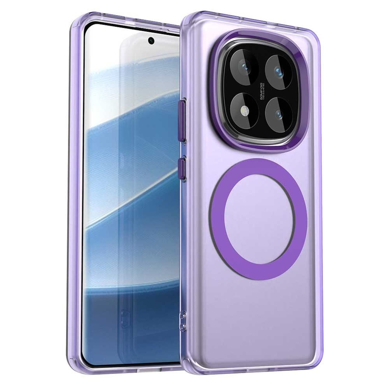 Handyhülle Für Xiaomi Redmi Note 14 Pro 5G Magsafe Hybrid TPU Schutz Hülle Lila