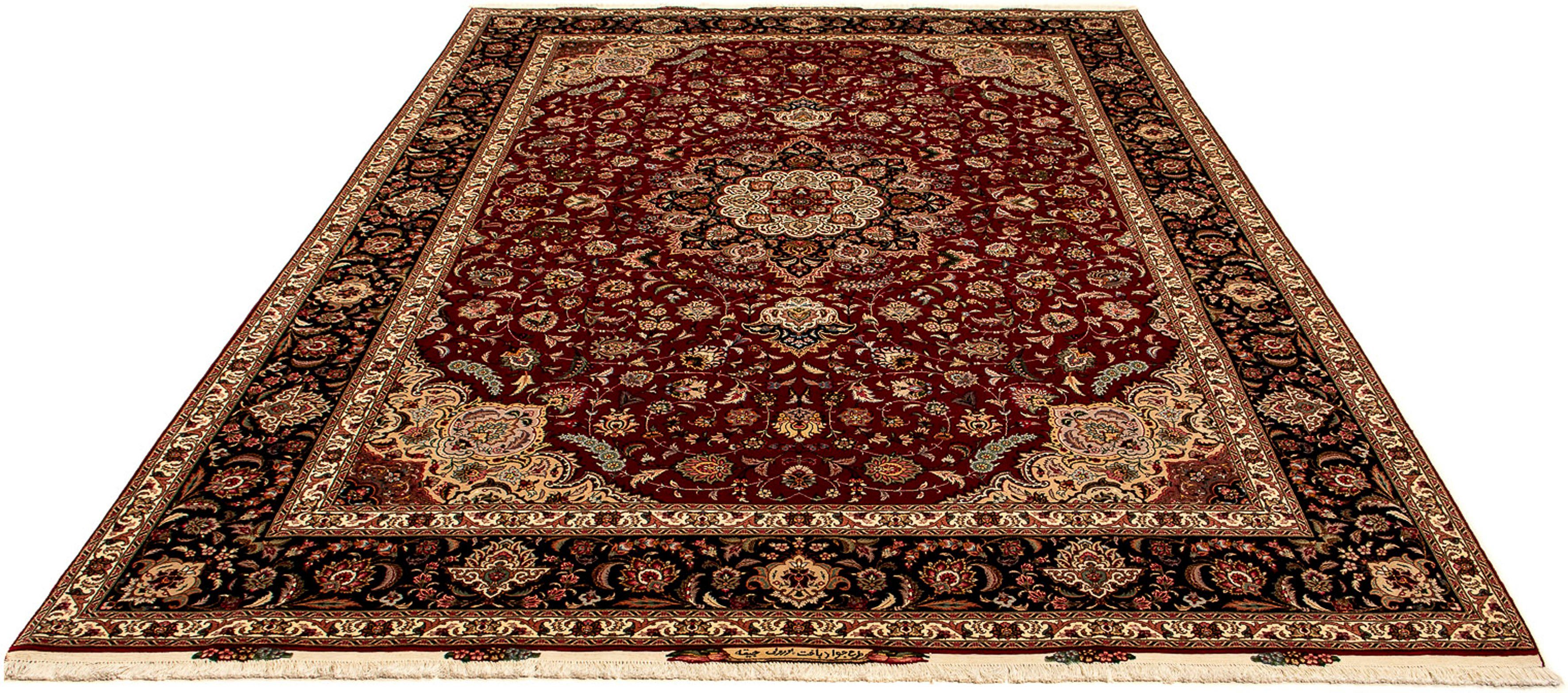 Orientteppich Perser - Täbriz - Royal - 352 x 252 cm - dunkelrot, morgenland, rechteckig, Höhe: 7 mm, Wohnzimmer, Handgeknüpft, Einzelstück mit Zertifikat