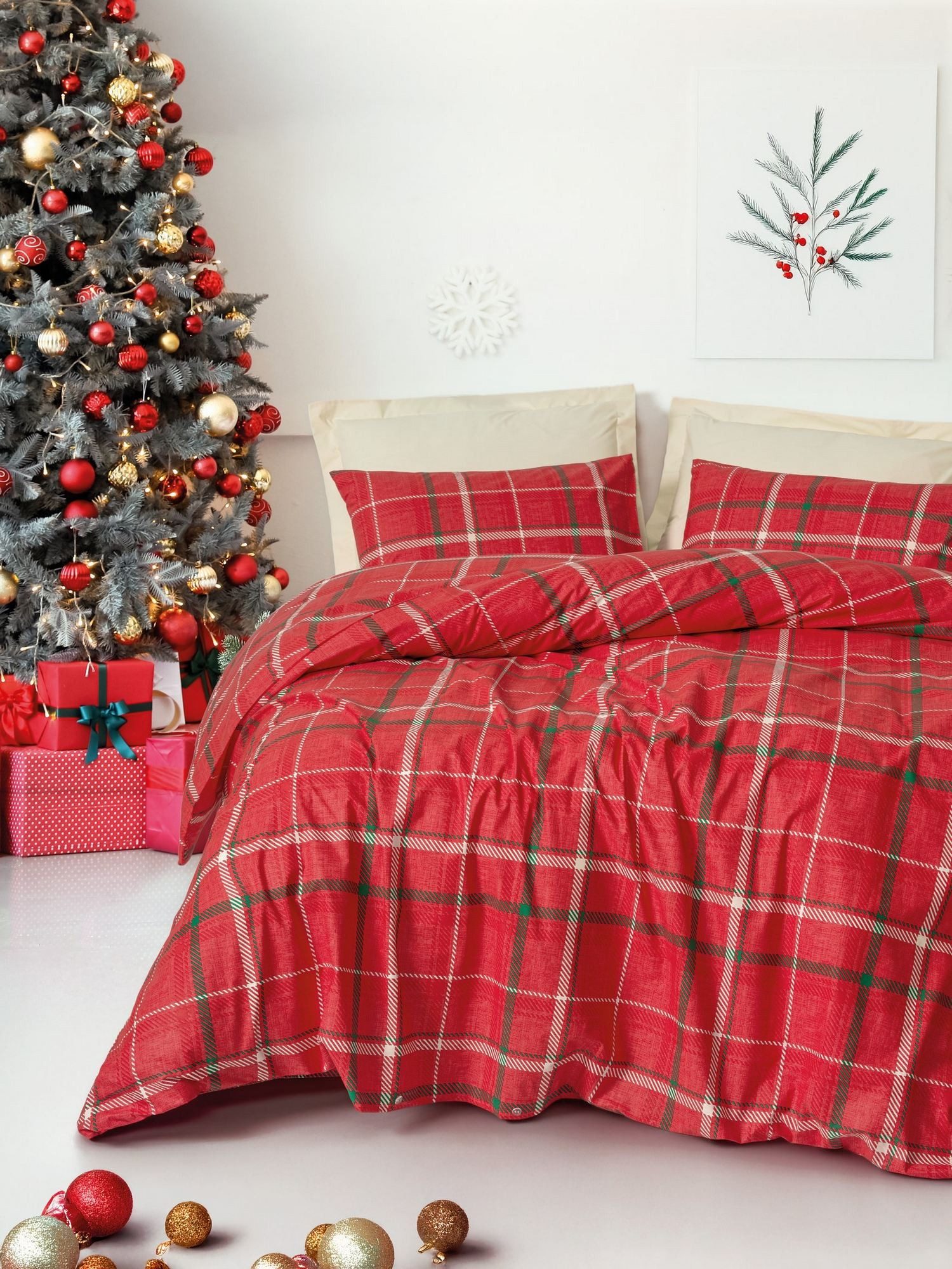 L'Essentiel Maison Bettwäsche Set- Kariert Model, Ranforce, 2 teilig, in 3 günstig online kaufen