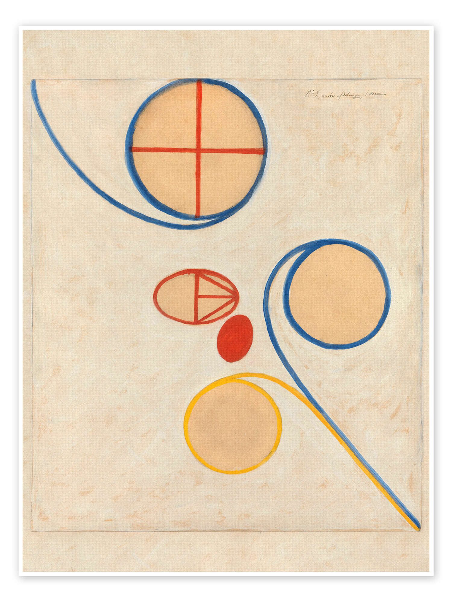 Posterlounge Poster Hilma af Klint, Der Siebenstern, Nr. 2, Wohnzimmer Skandinavisch Malerei