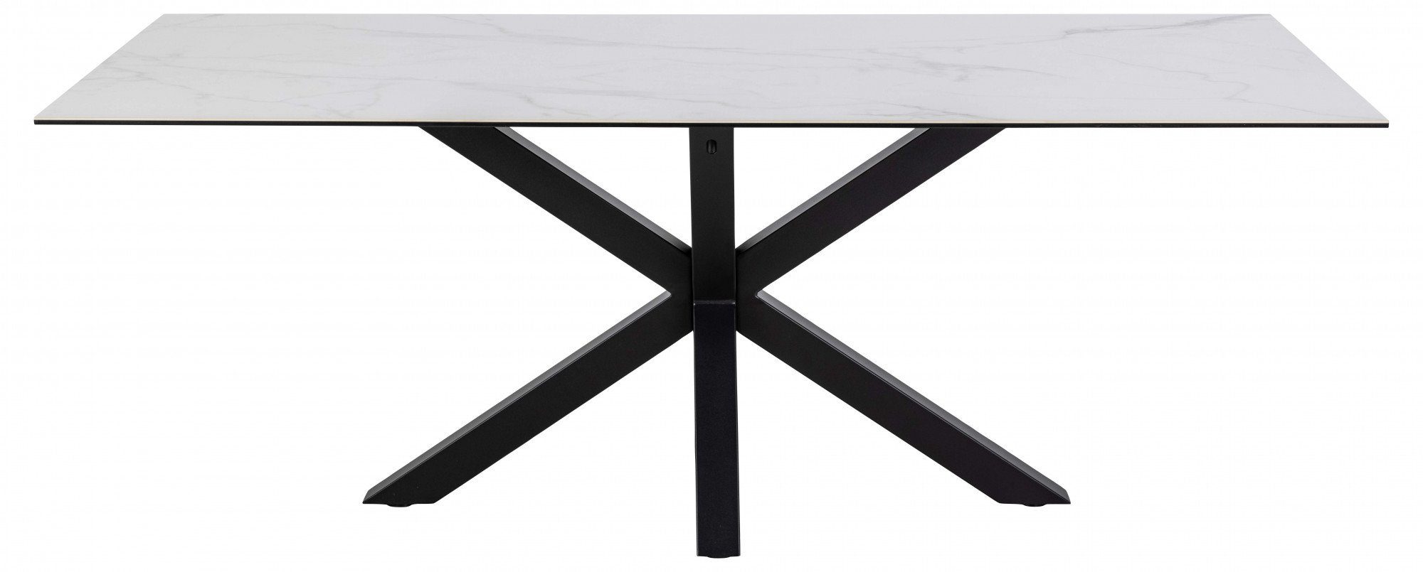 ACTONA GROUP Esstisch Heaven, weißer Keramik-Tischplatte, schwarzem Stahlkreuz, L: 200 cm