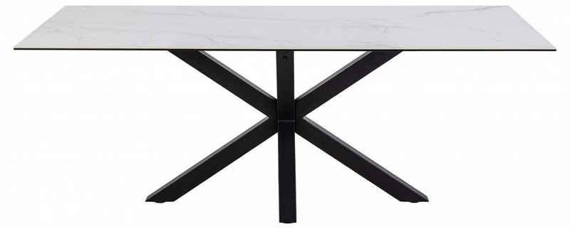 ACTONA GROUP Esstisch Heaven, weißer Keramik-Tischplatte, schwarzem Stahlkreuz, L: 200 cm