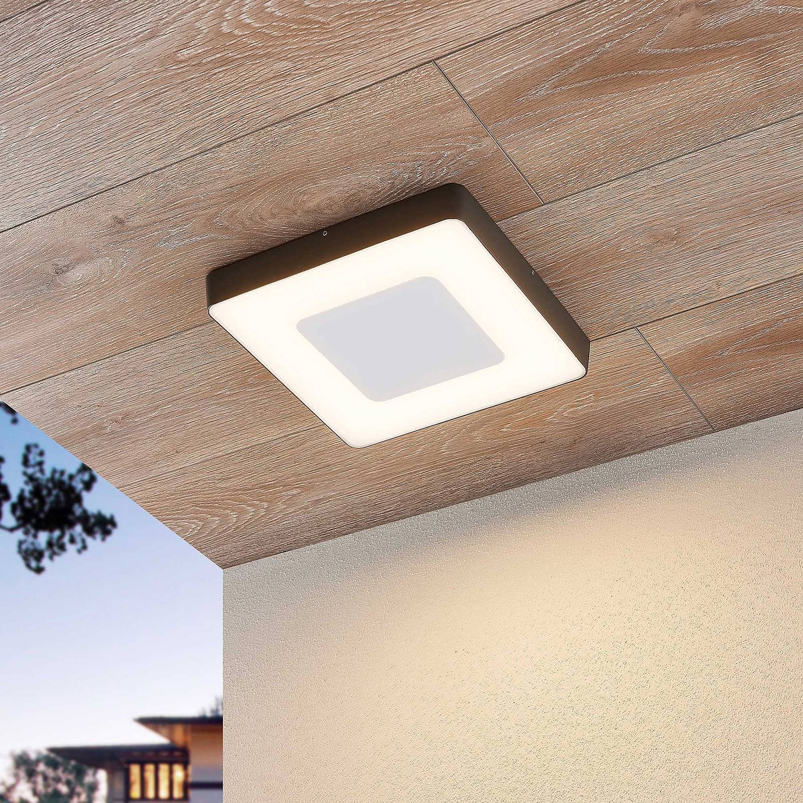 Lucande Außen-Deckenleuchte Sora, 1 x 25 W LED, warmweiß