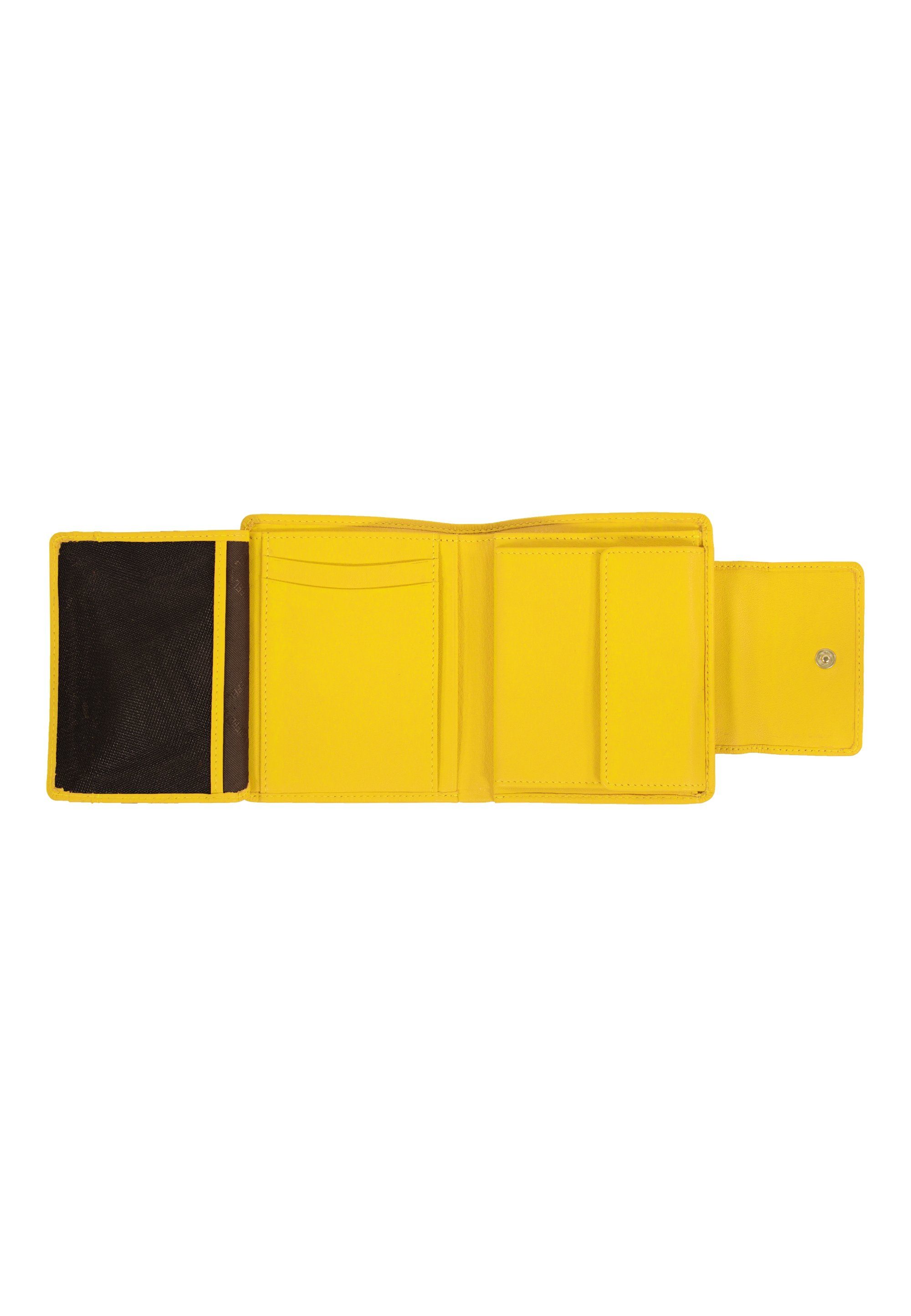 Braun Büffel 4 gelb Geldbörse CAPRI Kartenfächern S, mit