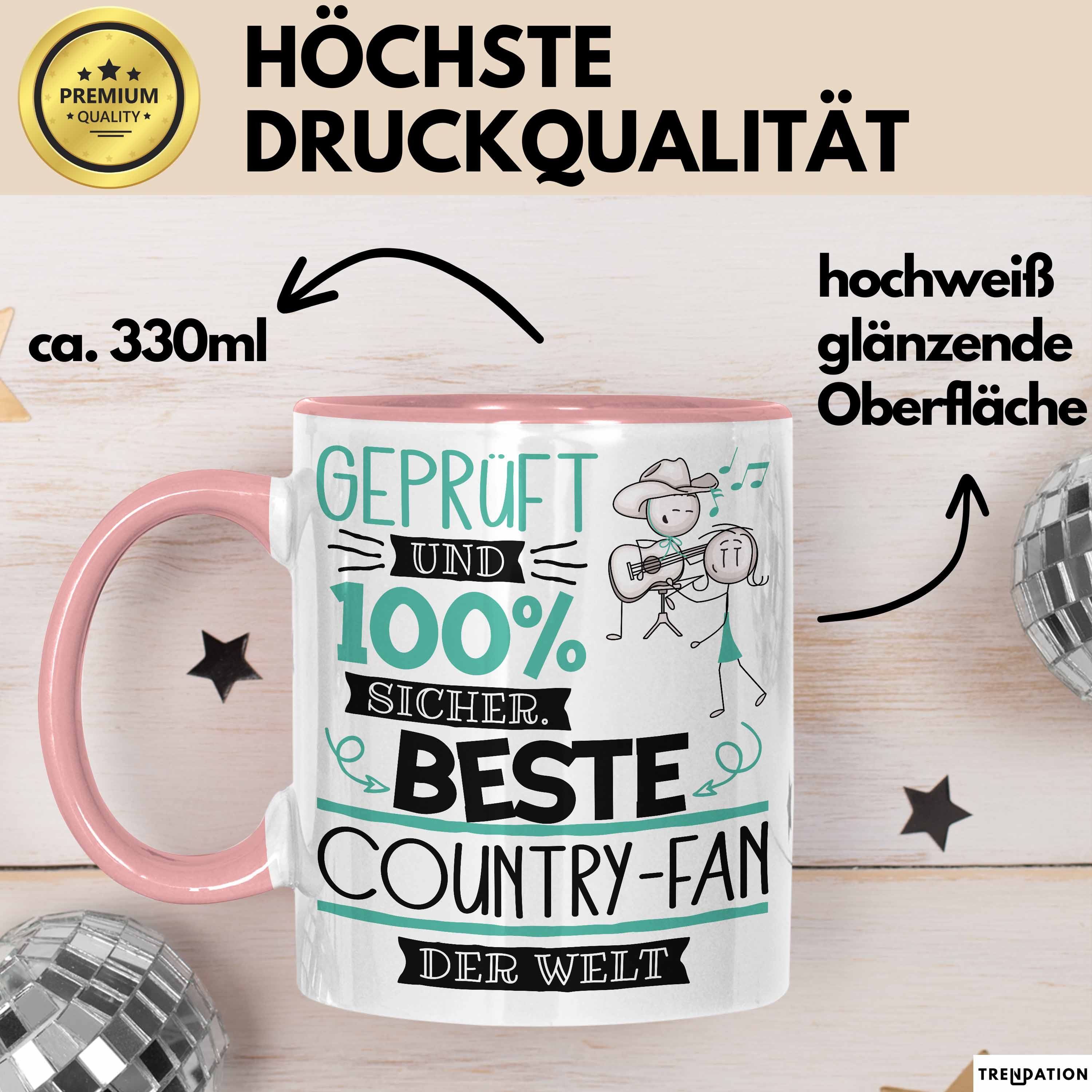 Trendation Tasse Beste Country-Fan Der Welt Tasse Geschenk für Eine Country-Fan Geprü