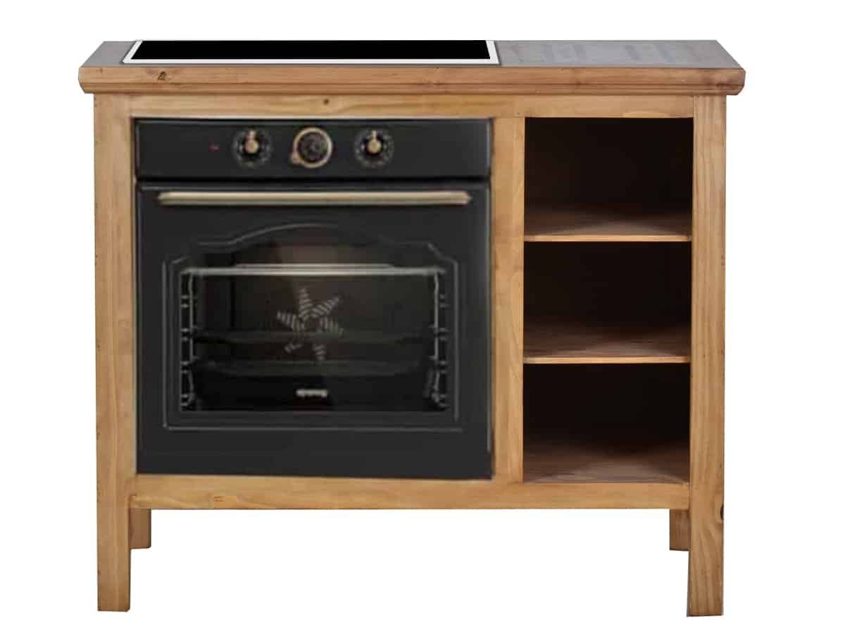 MiaMöbel Herdumbauschrank Mexico aus massivem Pinienholz Honig