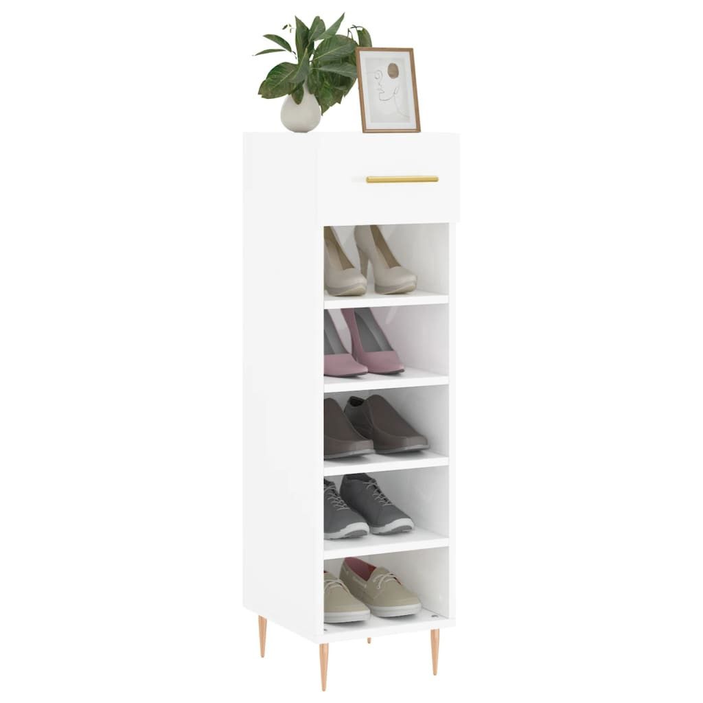 vidaXL Schuhschrank Schuhschrank Hochglanz-Weiß 30x35x105 cm günstig online kaufen