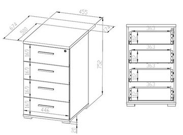 Feldmann-Wohnen Container Optimal B/T/H: 46 cm / 68 cm / 76 cm