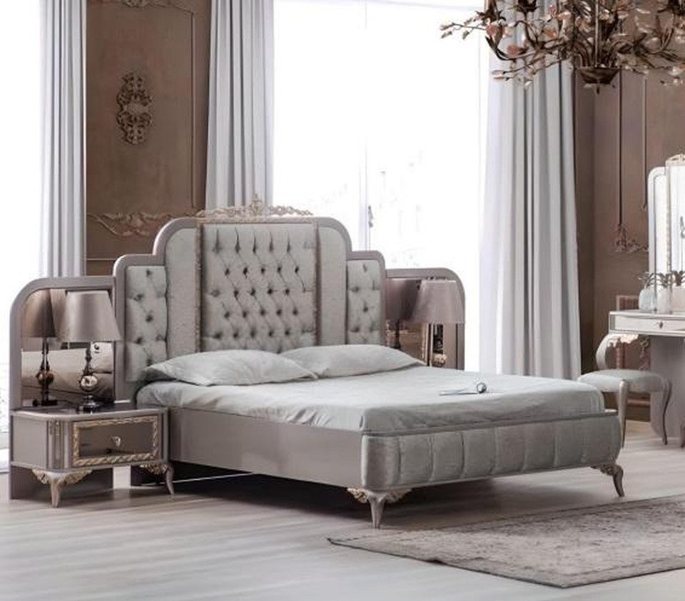 Schlafzimmer-Set Schlafzimmer Garnitur Doppelbett Bett Nachttische Holz Set Betten 3tlg