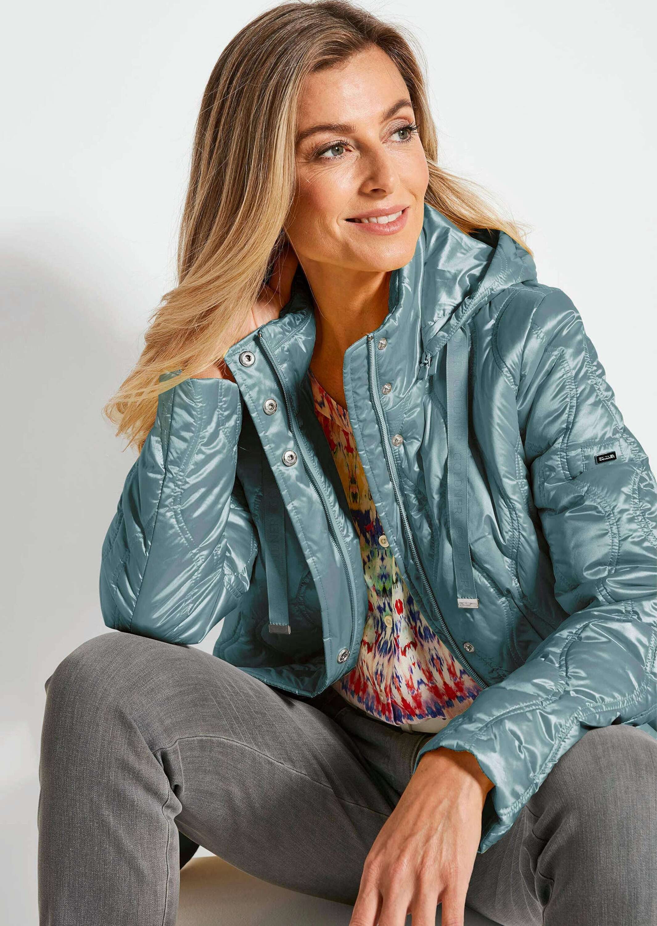 GOLDNER Outdoorjacke Herbstjacke Damen mit welliger Steppung im sportlichen Look Outdoorjacke Damen, Uni, leicht gefüttert, Kapuze – Bild 4 von 5