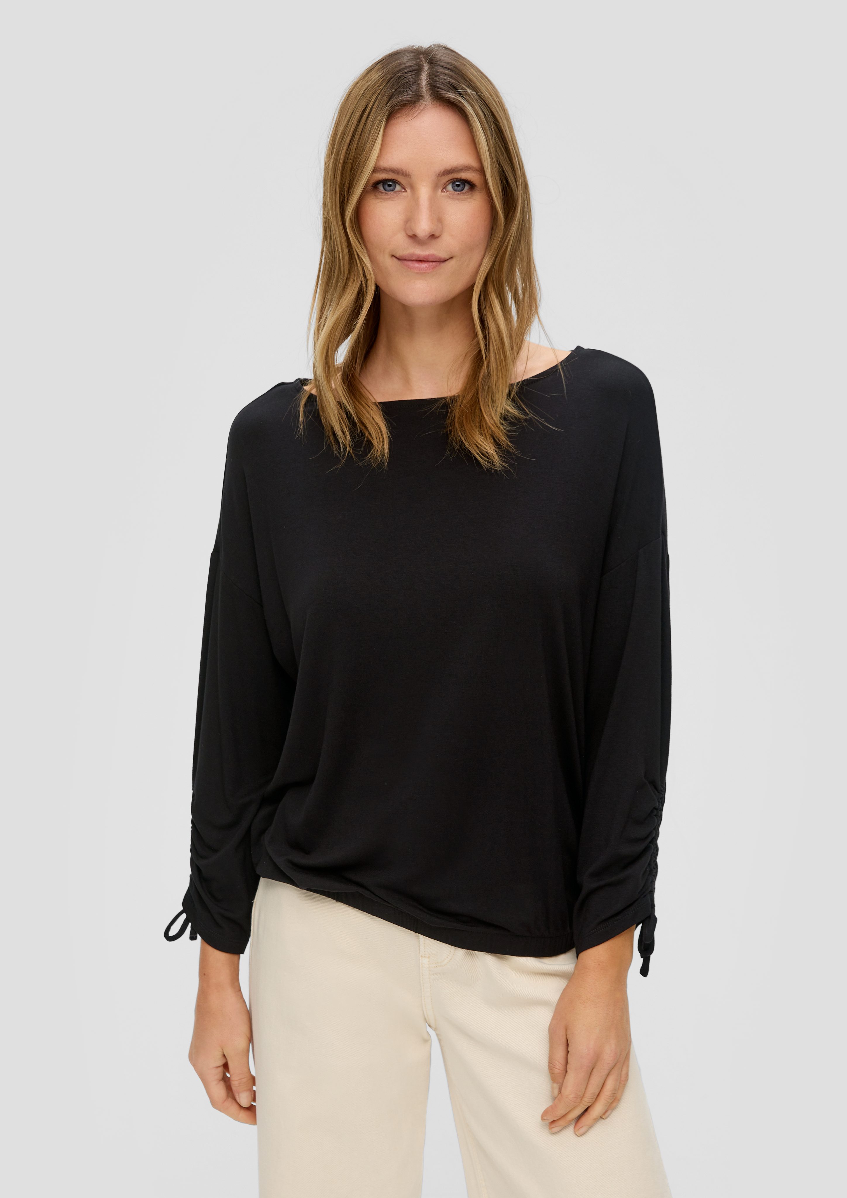 s.Oliver 3/4-Arm-Shirt Langarmshirt mit Raffung an günstig online kaufen