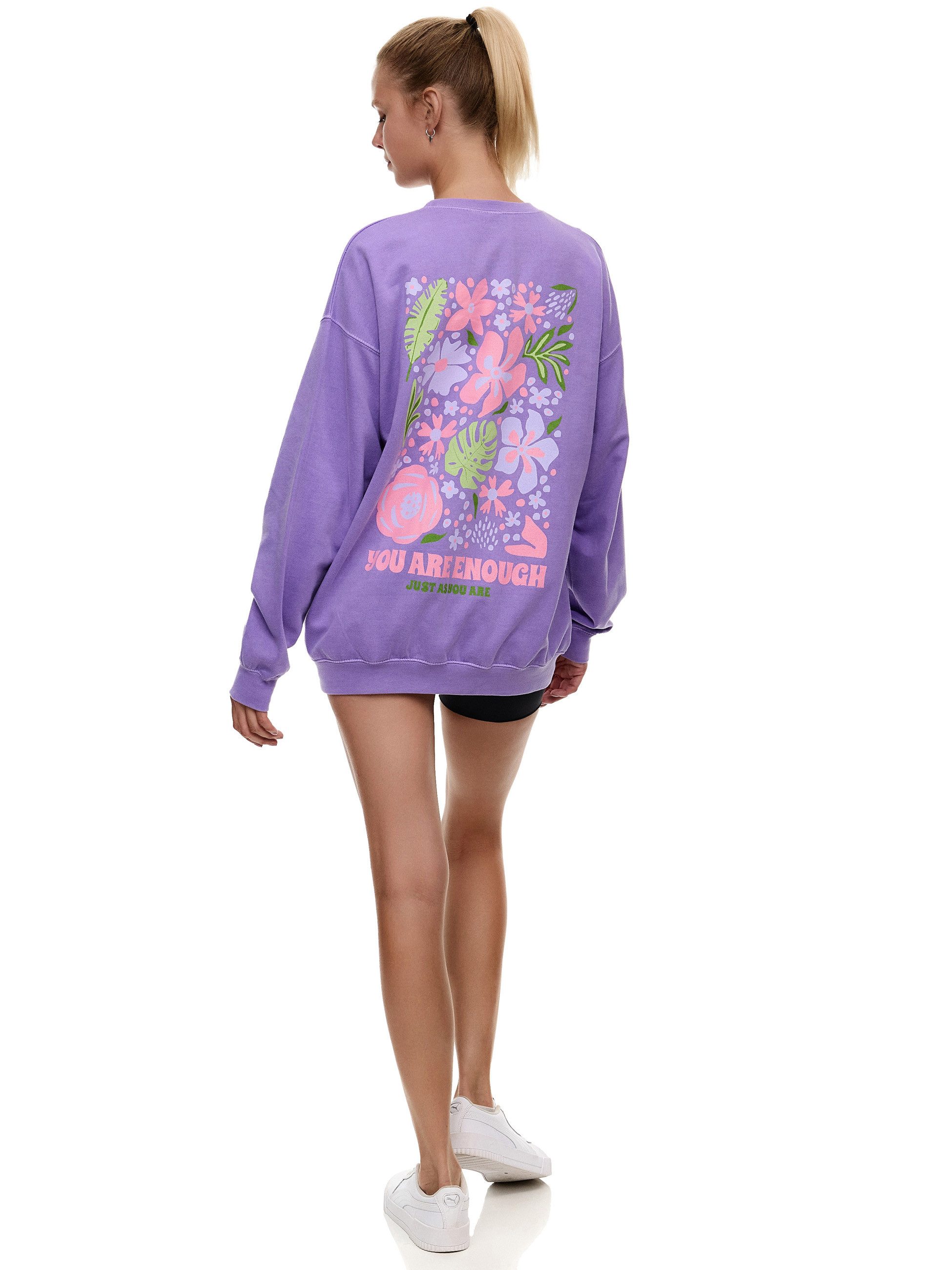 Worldclassca Sweatshirt Worldclassca Oversized Sweatshirt YOU ARE ENOUGH Print Langarm VINTAGE PULLOVER SWEAT OBERTEIL