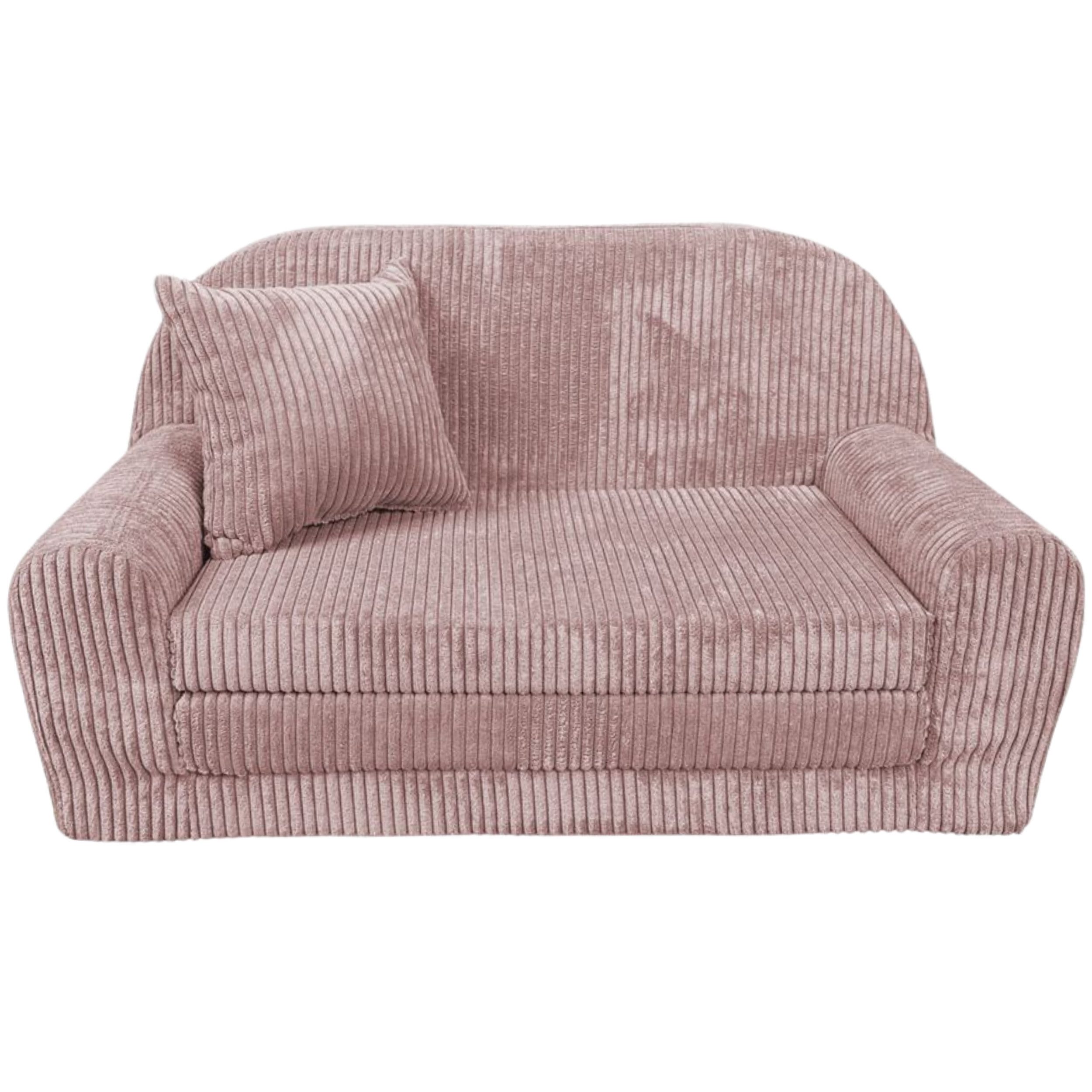 FORTISLINE Kindersofa Mini-Sofa Rosalia aus Cord – Komfort, Stil und Sicherheit für Ihr Kind, zusammenklappbar, waschbarer Bezug, keine Montage erforderlich