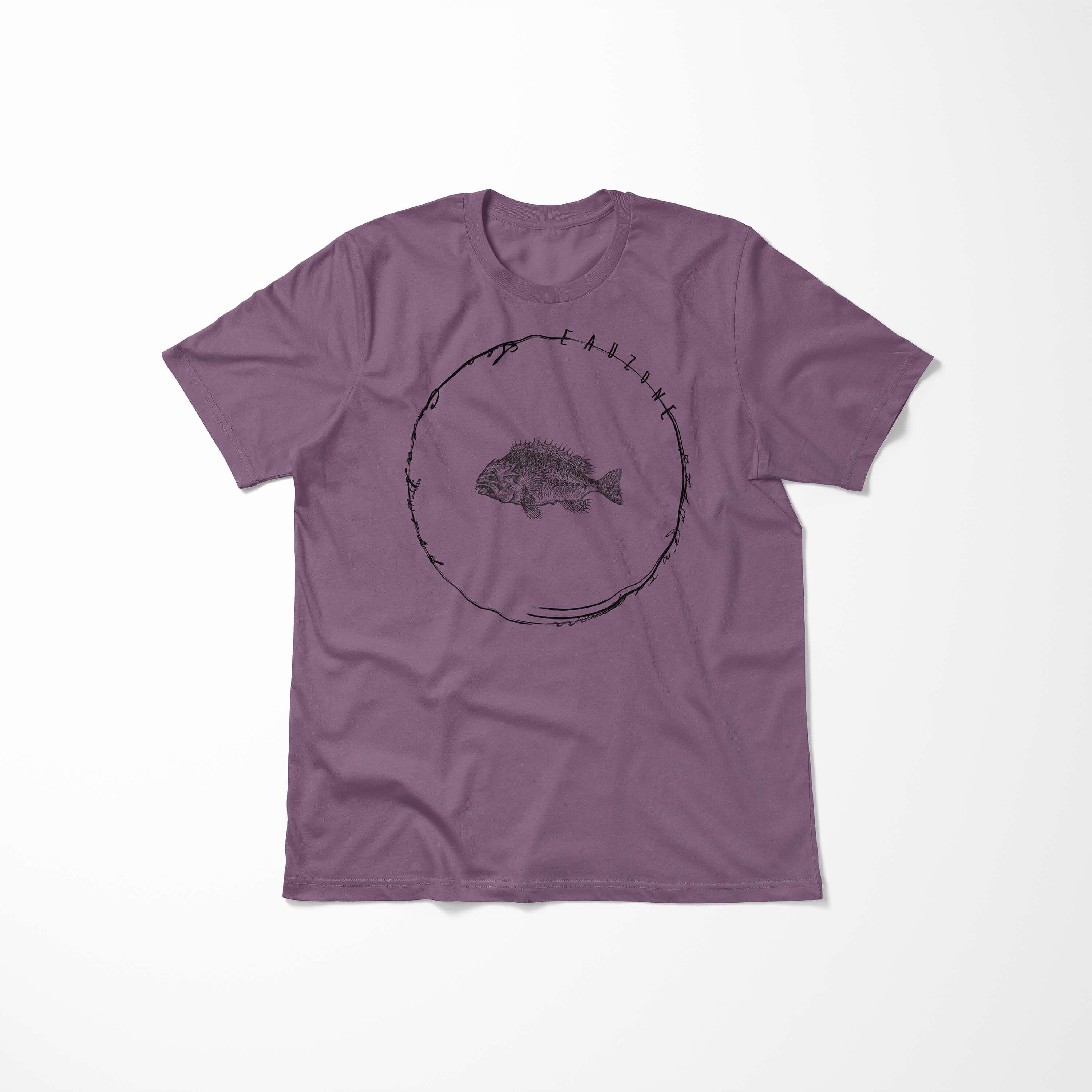 Sinus Art T-Shirt T-Shirt Serie: Fische - Sea und Sea / Creatures, Schnitt feine Struktur Shiraz 027 sportlicher Tiefsee