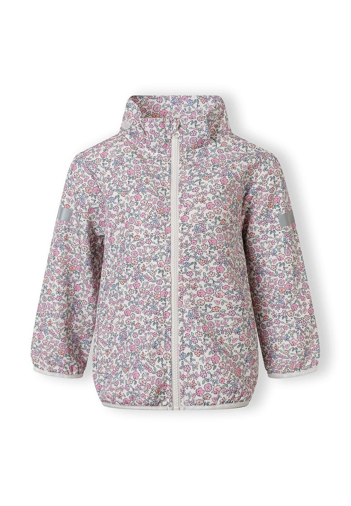 MINOTI Softshelljacke für Mädchen mit abnehmbarer Kapuze Blumenprint – Bild 5 von 5