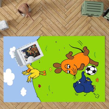 Kinderteppich Die Sendung mit der Maus Fußball Spiel-Teppich 100x133, BERONAGE, rechteckig, Höhe: 10 mm, rutschfest