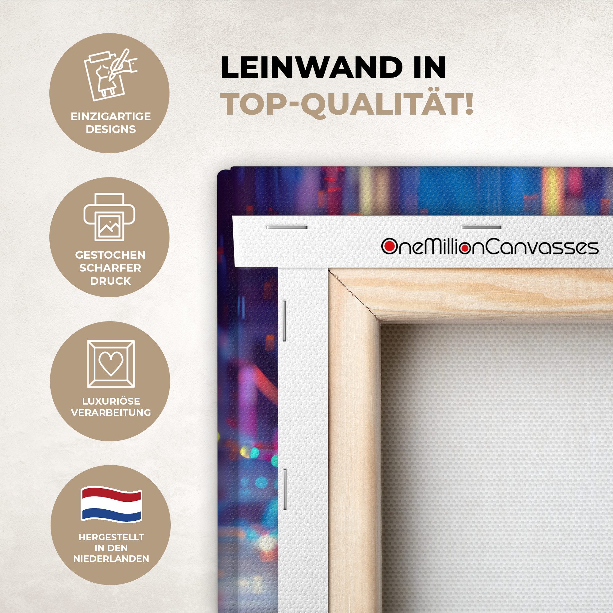 OneMillionCanvasses® Leinwandbild Auto - Polizei - Stadt - Jungen - Farbenfroh, Fotodruck (1 St), Teenager Zimmer Bild, Jugendzimmer Deko, Kinder Wanddeko, 20x30 cm