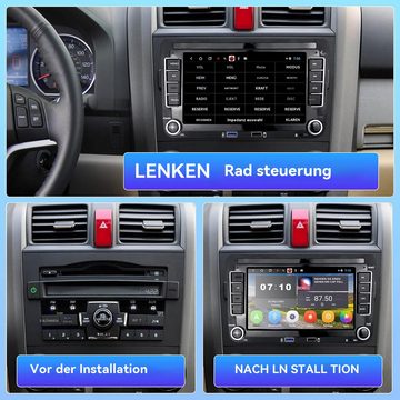 Hikity 7" VW Android 10 Touchscreen mit GPS Navigation Rückfahrkamera Autoradio (für VW Passat B6 B7 Golf 5 6 Plus Touran Seat Skoda, Steuerung über das Lenkrad)