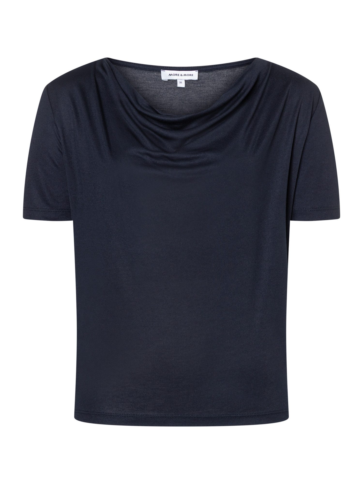 MORE&MORE T-Shirt feminines Shirt mit Wasserfall-Ausschnitt günstig online kaufen