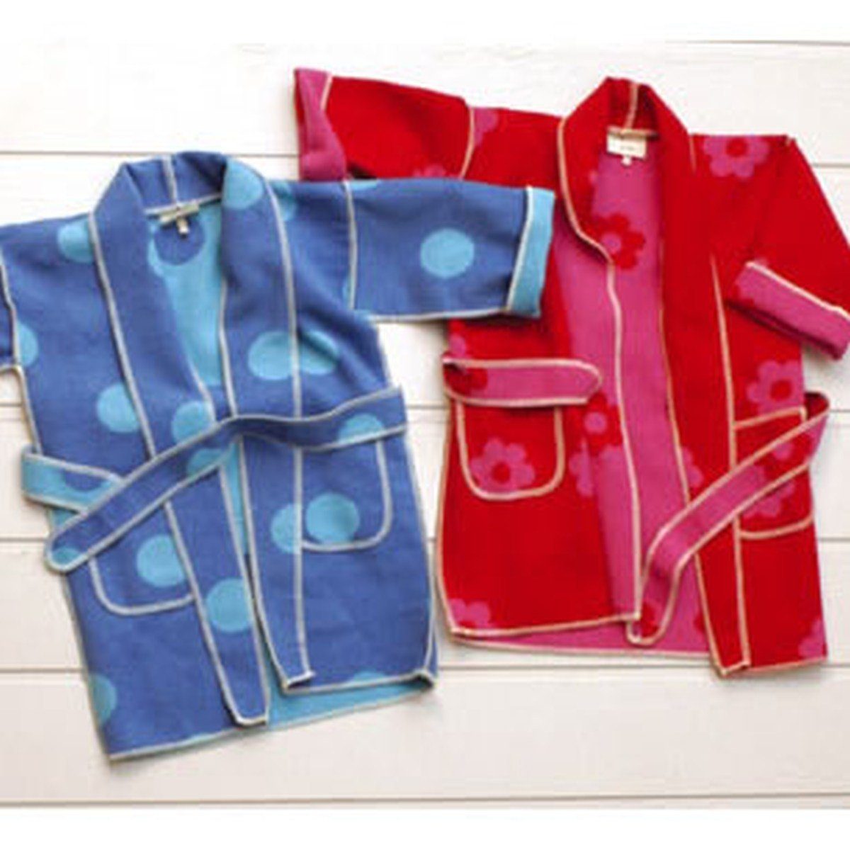DAVID FUSSENEGGER Kinderbademantel Kimono Bademantel Blau 2-4 Jahre