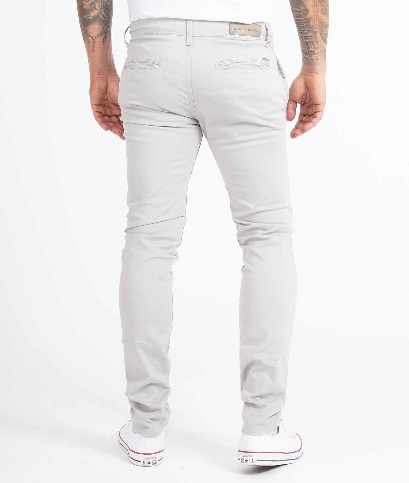 Chinohose Hose Indumentum Slim Fit IS-305 Hellgrau Herren