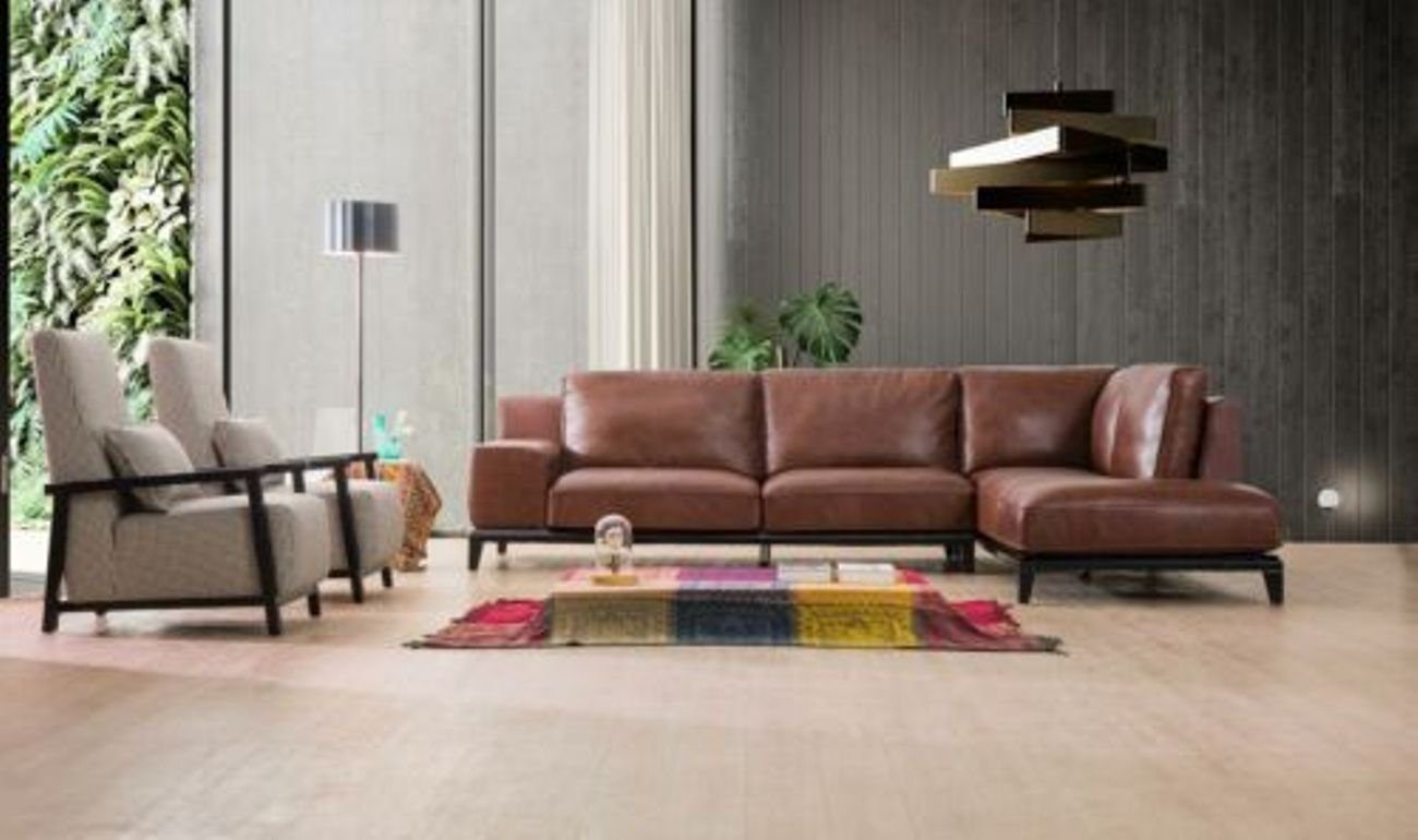 JVmoebel Ecksofa Sofa L-Form Eck Sofas Wohnlandschaft Couch Sitz Polster Ecke, Made in Europe Braun