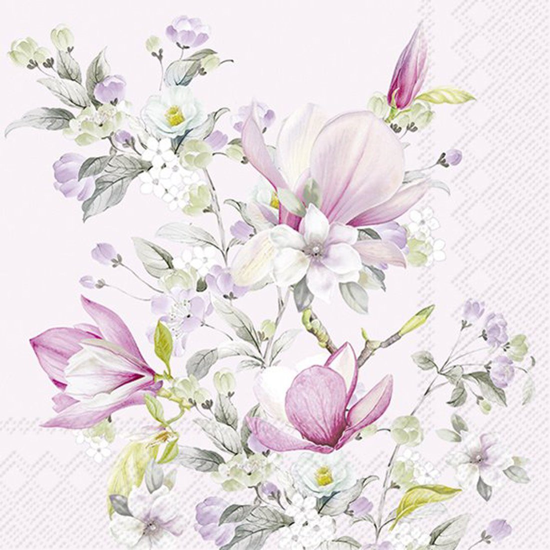 Ihr Ideal Home Range GmbH Papierserviette Lunch Servietten Romantic Magnolia rosa 33x33 cm 20 Stück