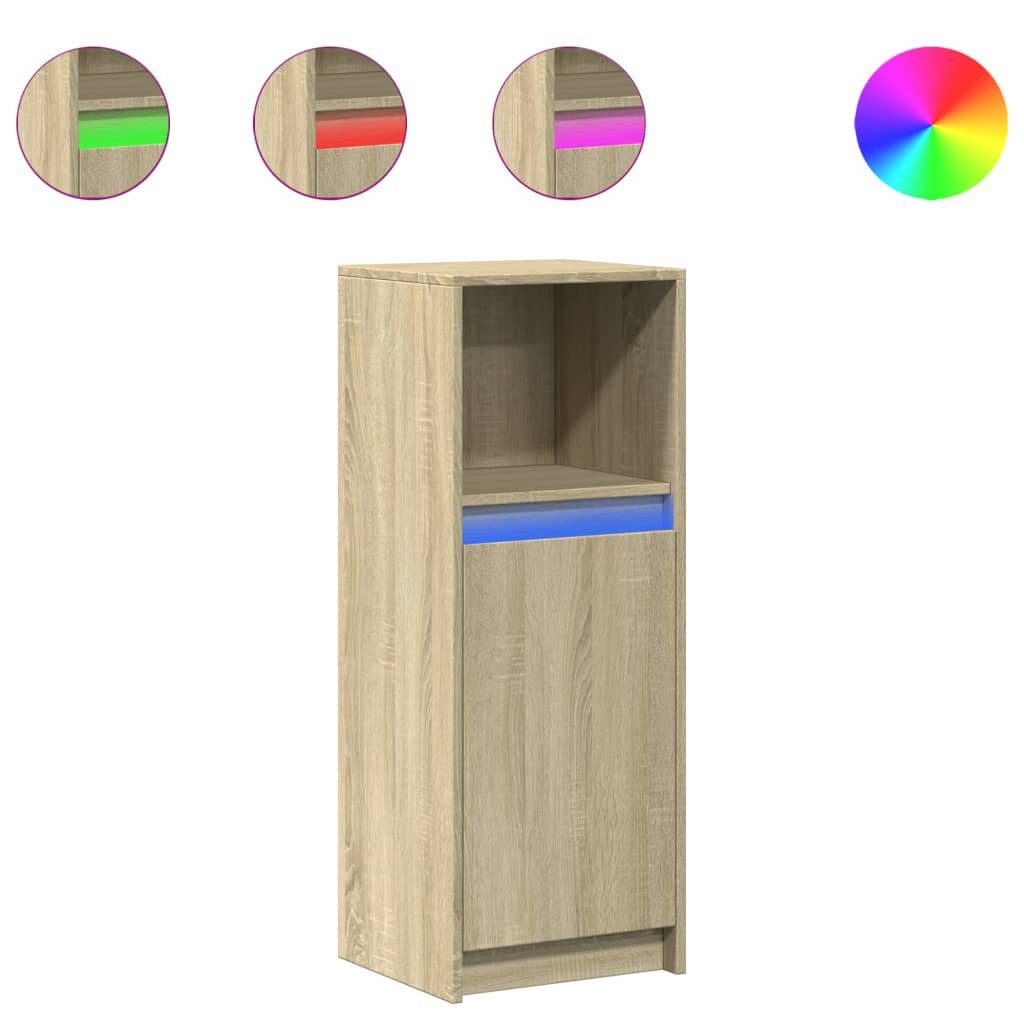 vidaXL Sideboard LED-Sideboard Sonoma-Eiche 38x34x100 cm günstig online kaufen