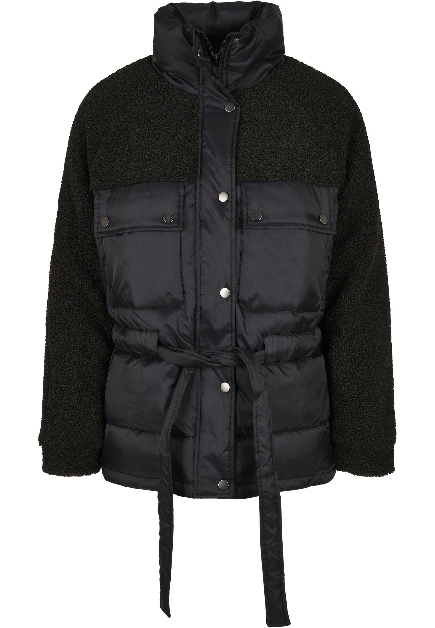 Damen CLASSICS Ladies Winterjacke Jacket URBAN Puffer Mix black Sherpa (1-St)