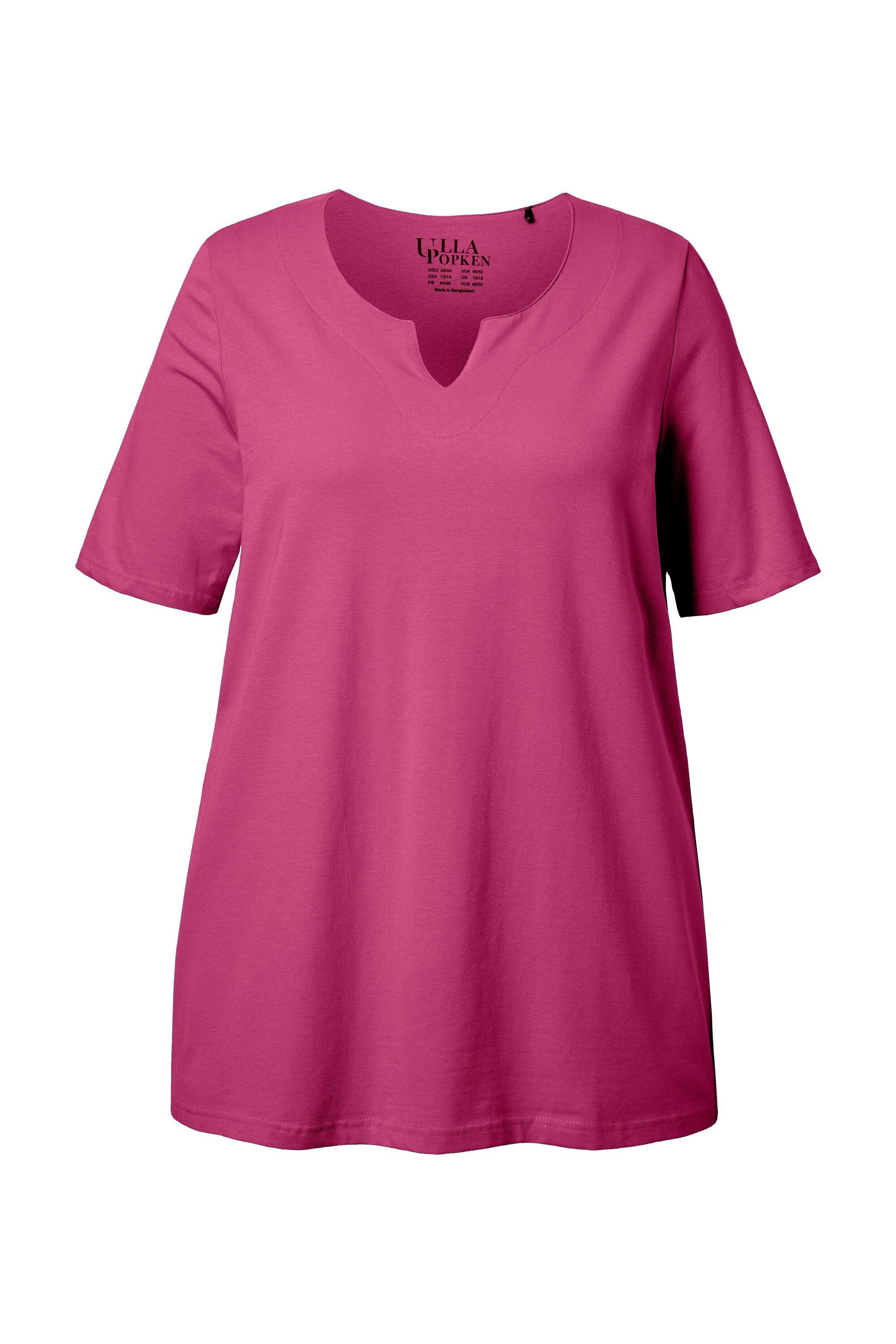 Ulla Popken T-Shirt T-Shirt A-Linie Tunika-Ausschnitt Halbarm günstig online kaufen