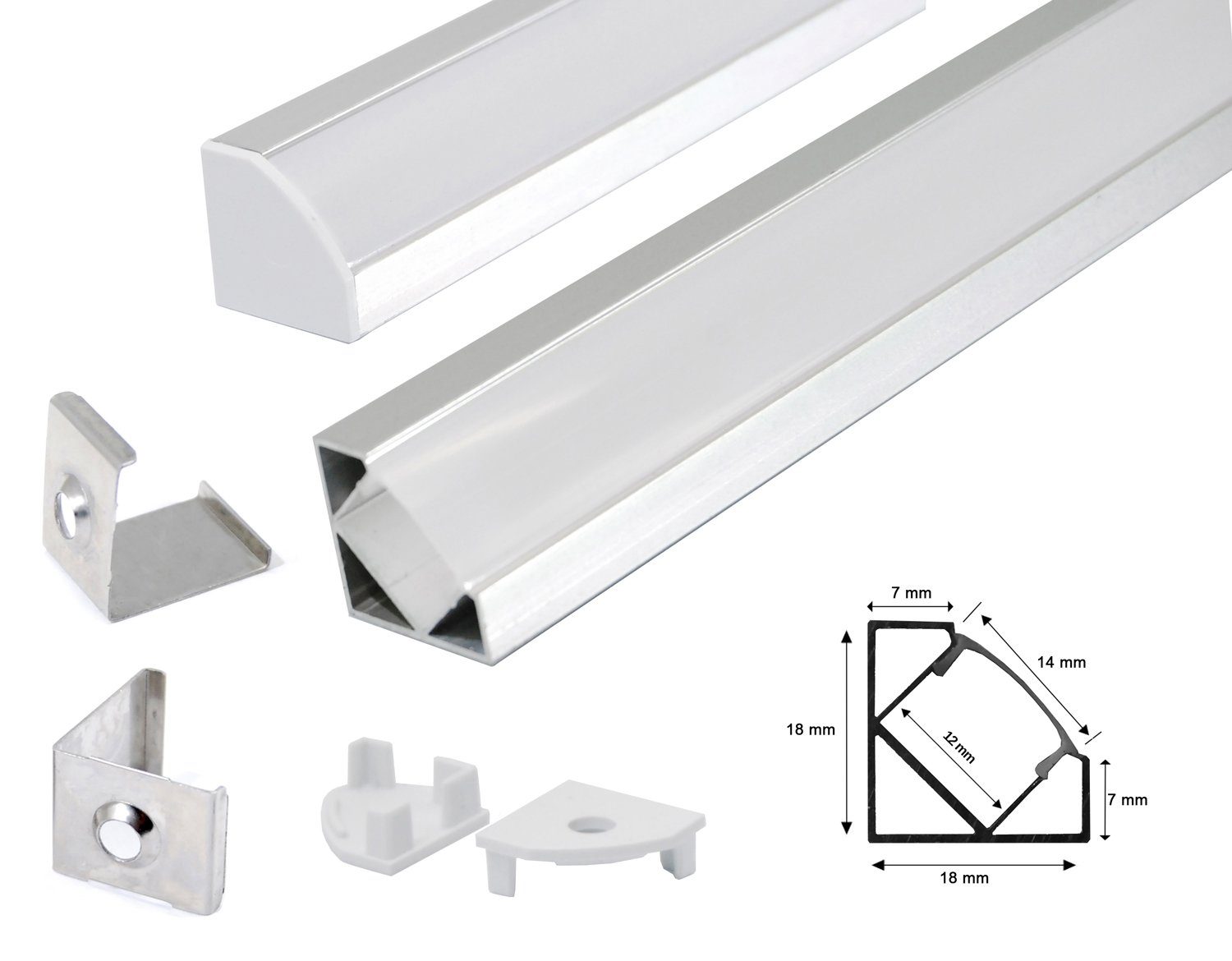 ENERGMiX LED-Stripe-Profil 2 m Eckprofil Eckleiste Aluprofil Alu LED Kanal günstig online kaufen