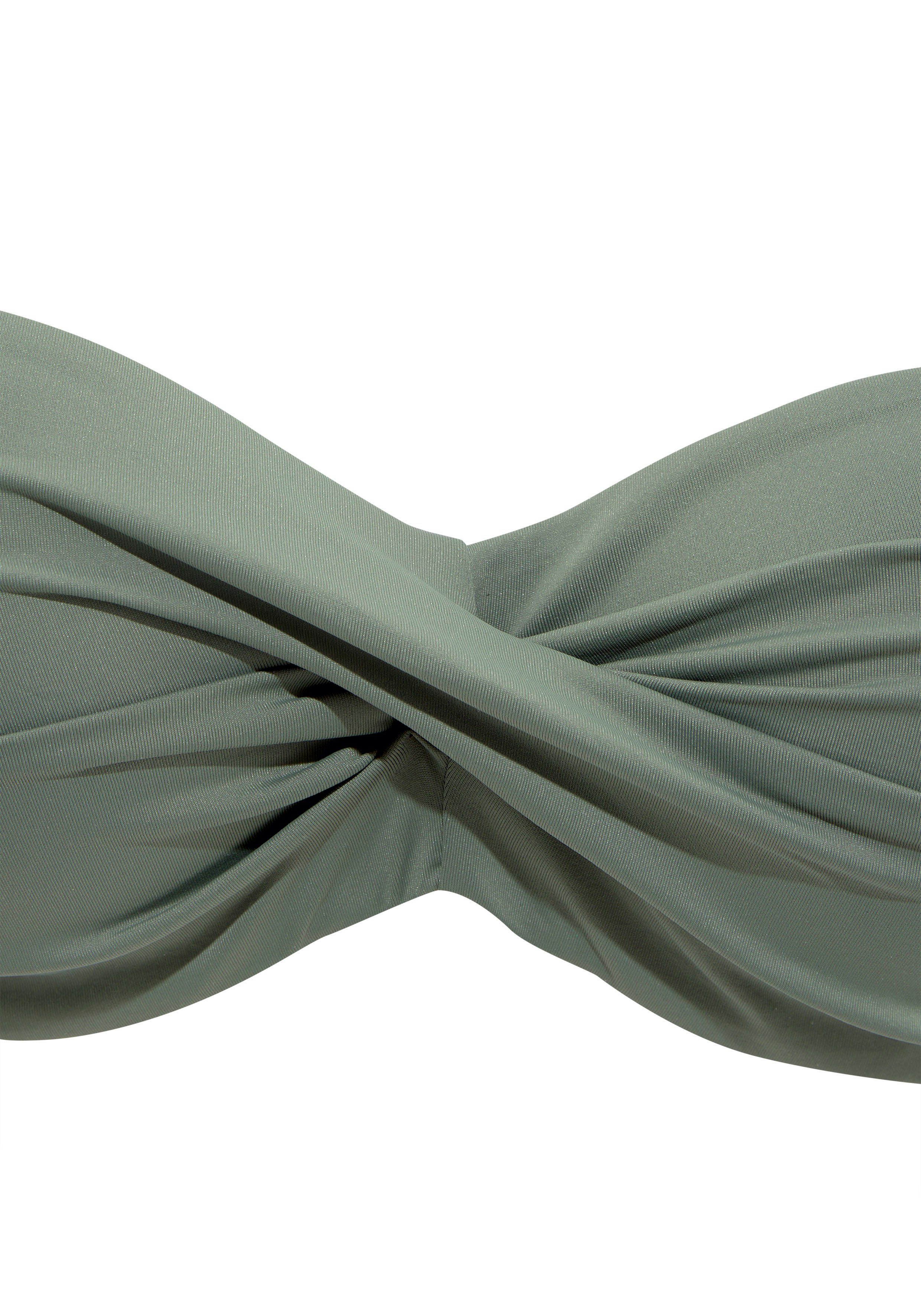 s.Oliver Bandeau-Bikini-Top Spain, in unifarben mit Wickeloptik