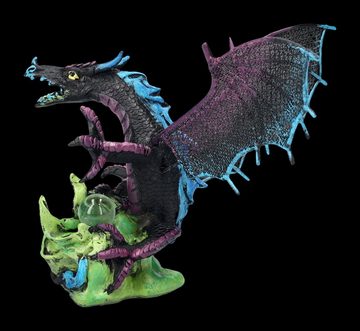 Figuren Shop GmbH Dekofigur Pterosaur Drachen Figur blau-lila - Fantasy Dekoration Dekofigur