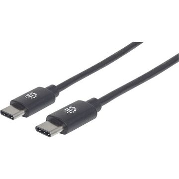 MANHATTAN Manhattan USB-Kabel USB 2.0 USB-C® Stecker 2.00 m Schwarz 354875 USB-Kabel, (2.00 cm)