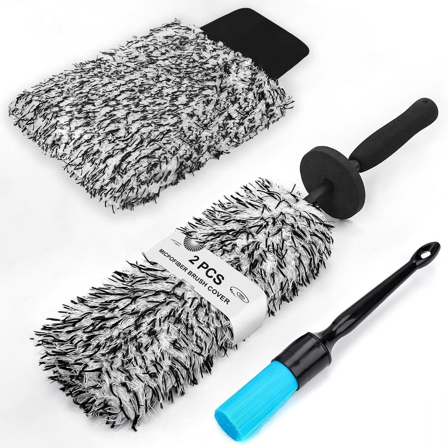 LuxusKollektion Felgenbürste Felgenreiniger Mikrofaser Felgenbürste Handschuhe Detail Bürste