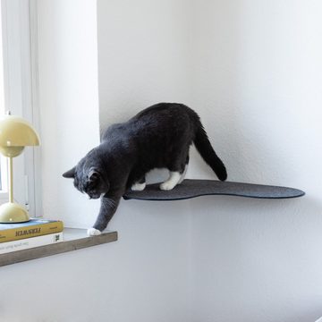 LucyBalu Katzen-Wandregal Katzen Wandliege mit Filzauflage für Ecken in der Katzen Kletterwand