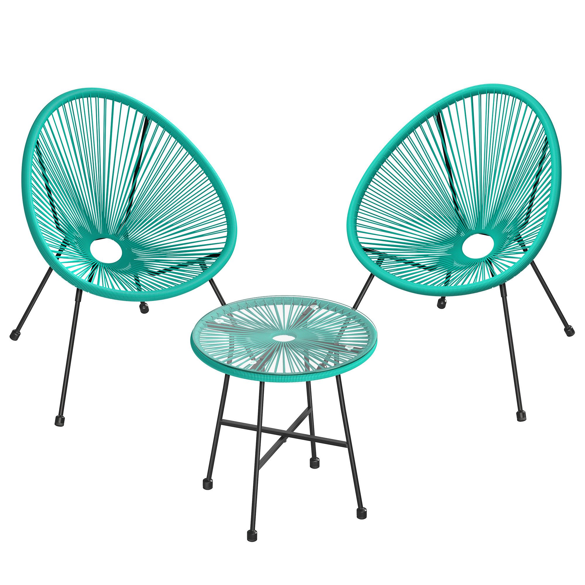 SONGMICS Gartenlounge-Set, (3-tlg., 1 Tisch, 2 günstig online kaufen