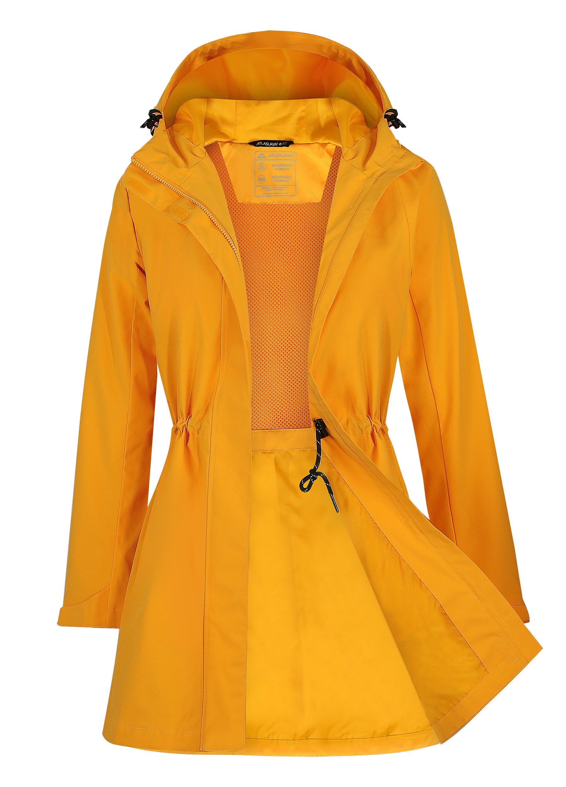 ATLASLAVA Regenjacke Damen Lang Softshelljacke Regenmantel (1-St) Frauen Trenchcoat Windbreaker Leichte Übergangsjacke Mantel