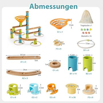 COSTWAY Kugelbahn 106TLG. Bausatz, (106-tlg), mit Murmeln & Tasche