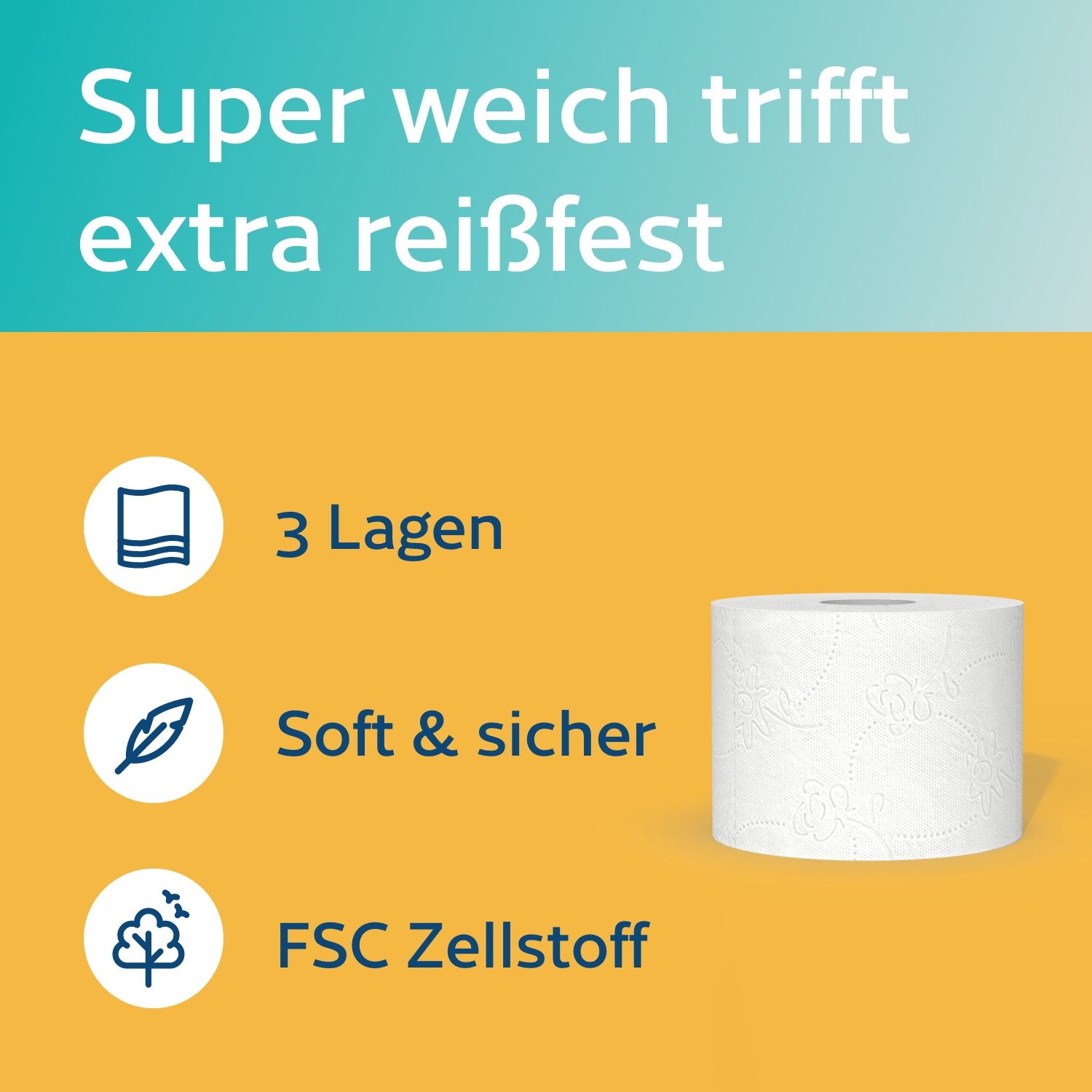 Satino Toilettenpapier 3-lagig - 48 o. 96 Rollen á 250 Blatt - aus Zellstoff (48-St)